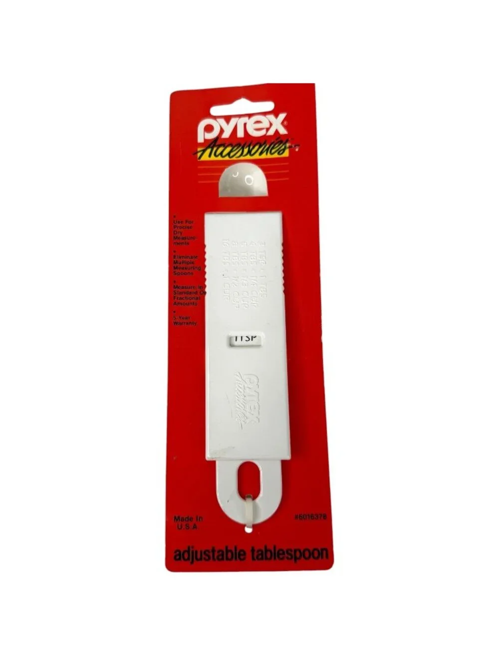 New Pyrex Adjustable Measuring Tablespoon &‎ Teaspoon Set White Dry Ingredients